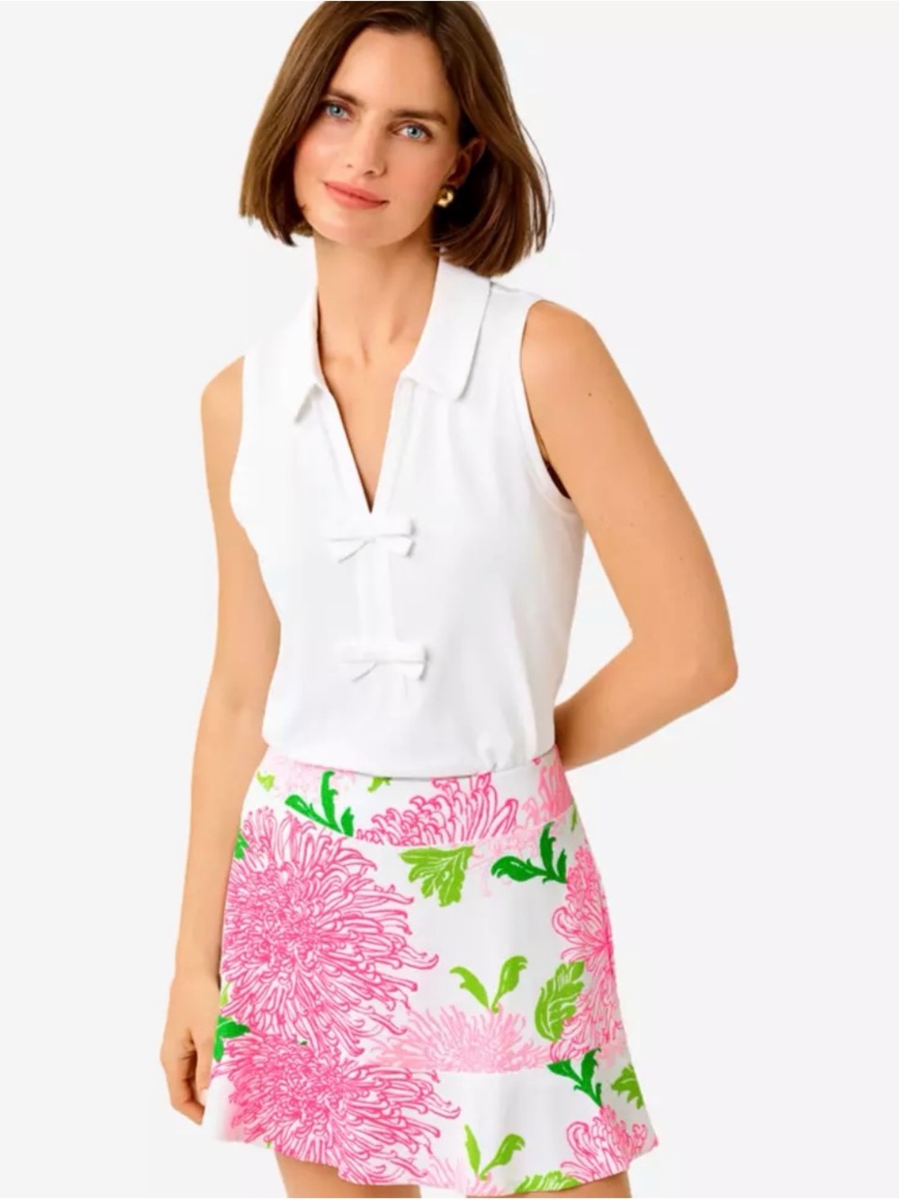 NWT Lilly Pulitzer Frida Sleeveless Bow Polo